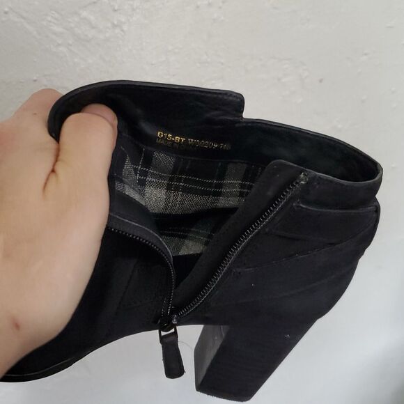 Cole Haan Black Suede Ankle Boots with Buckle Detail - Picture 10 of 14